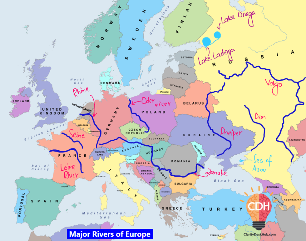 Major Rivers of Europe