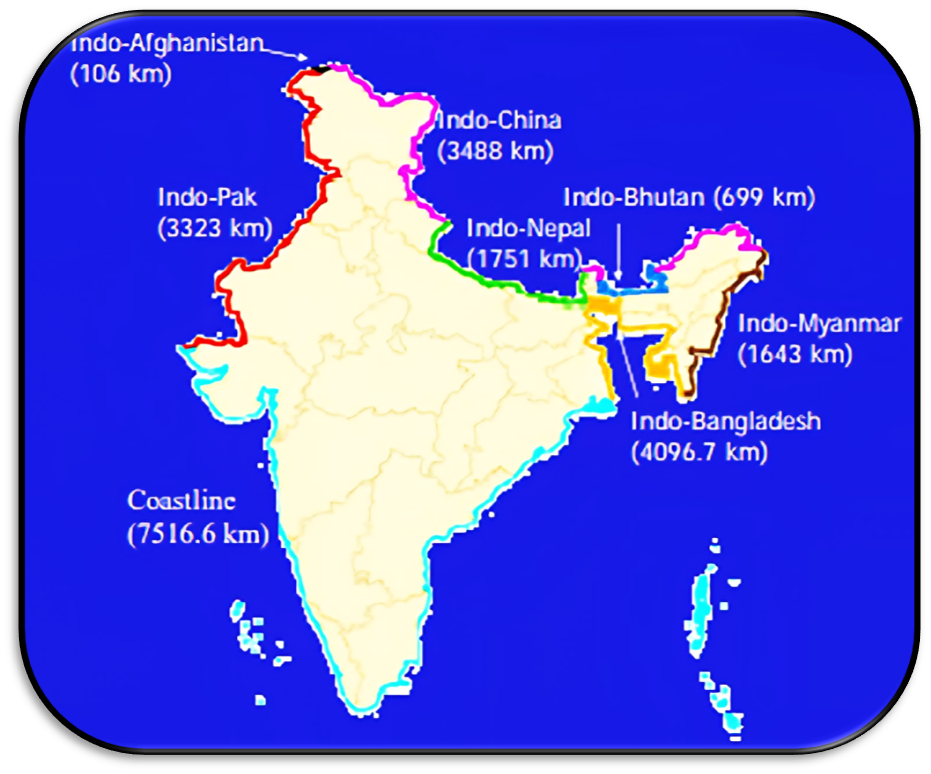 Indian Borders with Neighbouring Countries: ClarityDeskHub IAS